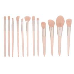 12-teiliges Make-up-Pinsel-Set, Weiches Faserhaar, Loses Puder, Rouge, Augenbrauen, Lidschattenpinsel für Make-up-Künstler von Socobeta