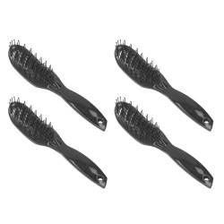 4 Stück 9 Reihen Haarbürste Entwirrungsrippe Hitzebeständiger Kopfhautmassagekamm für Männer (Schwarz) von Socobeta