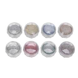 8 Stück Mehrfarbiges Nagel-Glitzerpulver für DIY-Maniküre-Nagelkunst-Dekorationen, Handyhüllen von Socobeta