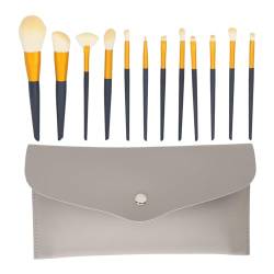 Komplettes Make-up-Pinsel-Set mit Tasche, 12 Stück, Weiche Borsten, Puder, Lidschatten, Rouge, Kosmetik-Werkzeugset für Anfänger von Socobeta