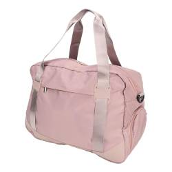Rosafarbene Nylon-Sporttasche für Damen, Weekender-Übernacht-Reisetasche mit Verstellbarem Schultergurt für Reisen, Sport, Training von Socobeta