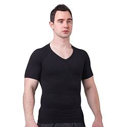 Sodacoda Herren Figurformendes Kompressions V Neck T-Shirt (Schwarz, L) von Sodacoda