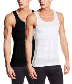 Sodacoda Herren Körperformendes Bauch-Weg Kompressions Shapewear Unterhemd (2X Mix M) von Sodacoda