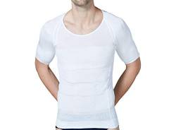 Sodacoda Herren Kompressions Hemd stafft Arme Bauch Brust (Anti Gynäkomastie) (Weiß L) von Sodacoda