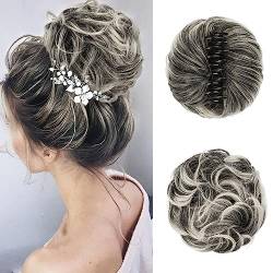 Sofeiyan Claw Clip Unordentlicher Dutt Haarteil Welliges lockiges Haar Brötchen Clip in Kralle Chignon Ponytail Haarteile Synthetische Tousled Updo Haarverlängerungen Scrunchie Haarteil für Frauen von Sofeiyan