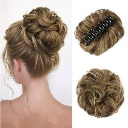 Sofeiyan Claw Clip Unordentlicher Dutt Haarteil Welliges lockiges Haar Brötchen Clip in Kralle Chignon Ponytail Haarteile Synthetische Tousled Updo Haarverlängerungen Scrunchie Haarteil für Frauen von Sofeiyan