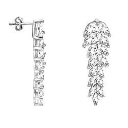 SOFIA MILANI - Damen Ohrringe 925 Silber - mit Zirkonia Steinen - Blatt Ohrhänger - E2058 von Sofia Milani