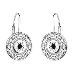 SOFIA MILANI - Damen Ohrringe 925 Silber - mit Zirkonia Steinen - Sonnen Sternen Kreis Ohrhänger - E2224 von Sofia Milani