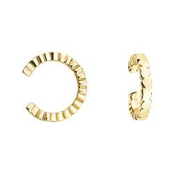 SOFIA MILANI - Damen Ohrringe 925 Silber - vergoldet/golden - Fake Piercing Manschetten im Herzen Design - E1178 von Sofia Milani