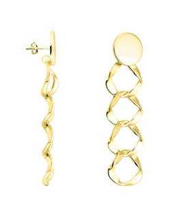 SOFIA MILANI - Damen Ohrringe 925 Silber - vergoldet/golden - Kreis Ketten Ohrhänger - E1371 von Sofia Milani