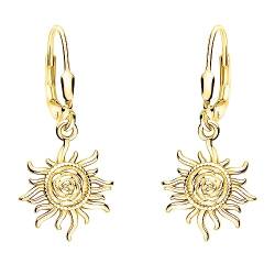 SOFIA MILANI - Damen Ohrringe 925 Silber - vergoldet/golden - Sonnen Ohrhänger - E2175 von Sofia Milani