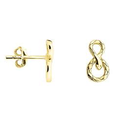 SOFIA MILANI - Damen Ohrringe 925 Silber - vergoldet/golden - Unendlich Infinity Schlangen Ohrstecker - E1399 von Sofia Milani