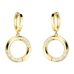 SOFIA MILANI - Damen Ohrringe 925 Silber - vergoldet/golden & mit Zirkonia Steinen - Kreis Creole - E2337 von Sofia Milani