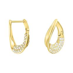 SOFIA MILANI - Damen Ohrringe 925 Silber - vergoldet/golden & mit Zirkonia Steinen - Ovaler Ohrhänger - E1758 von Sofia Milani