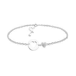 Sofia Milani - Damen Armband 925 Silber - mit Zirkonia Steinen - Kreis Herzen Anhänger - B0292 von Sofia Milani