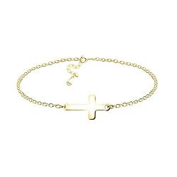 Sofia Milani - Damen-Armband 925 Silber - vergoldet/golden - Kreuz Anhänger - 30133 von Sofia Milani