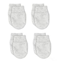 Soft Touch Anti-Kratz-Fäustlinge für Babys, 100 % Baumwolle, 4 Stück Gr. 0 Monate, grau von Soft Touch