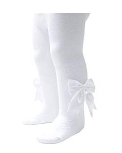 Soft Touch T122 Strumpfhose für Babys, Mädchen, Herz-Design, lang, spanischer Stil, mehrfarbig, weiß, 68 von Soft Touch