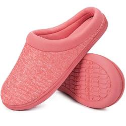 SoftPeds Damen Memory Foam Hausschuhe, Frottee Gefütterte Antirutsch Hausschuhe, Rose Rot, 36/37 EU von SoftPeds