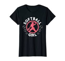 Damen Mädchen Graphic Softball Player Softball Baseball Player Game T-Shirt von Softball Gift Idea Softball Player Baseball Sports