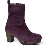 Softclox FABIA vegan Velourseffekt viola (dunkel), Winter, Holz, Clogs, Damen, Stiefelette von Softclox