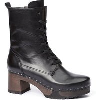 Softclox HELMA Bright Nappa schwarz (dunkel), Winter, Holz, Clogs, Damen, beque Stiefelette von Softclox