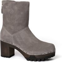 Softclox OLYMPIA Kaschmir grau (dunkel), Winter, Holz, Clogs, Damen, bequem Stiefelette von Softclox