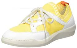 Softinos Damen BEAE565SOF Slip On Sneaker, Mehrfarbig (White/Yellow 000) von Softinos