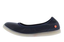 Softinos Damen Ballerina, Frauen,Klassische Ballerinas,lose Einlage,Ausgehschuhe,Slip-ons,Gummizug,Ballerinen,Pumps,Blau (Navy),38 EU / 5 UK von Softinos