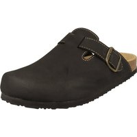 Softrelax Herren Pantoffeln 741099000 klassische Clogs Hausschuh Lederfußbett, Gepolstert, Schnalle von Softrelax