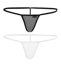 Sohimary 104 Damen Set 2 Mini Netz Strings Tanga XS S M 32 34 36 38 Schwarz Weiß von Sohimary