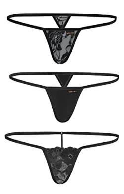 Sohimary 127 Damen Set 3 Mini Strings Tanga XS S M 32 34 36 38 Schwarz von Sohimary