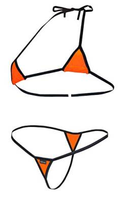 Sohimary 213 Damen Mini String Tanga Bikini XS S M 32 34 36 38 Orange von Sohimary