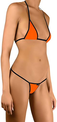 Sohimary 224 Damen Mini String Tanga Bikini XS S M 32 34 36 38 Orange von Sohimary