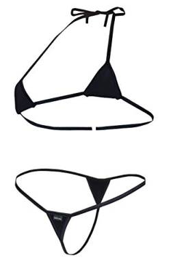 Sohimary 228 Damen Mini String Tanga Bikini XS S M 32 34 36 38 Schwarz von Sohimary