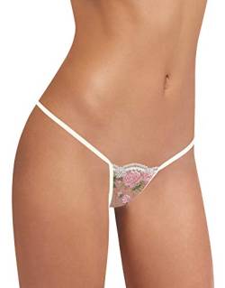 Sohimary 438 Damen Mini Spitze String Tanga XS S M 32 34 36 38 Cremefarben von Sohimary