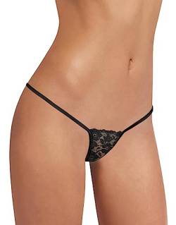 Sohimary 459 Damen Mini Spitze String Tanga XS S M 32 34 36 38 Schwarz von Sohimary