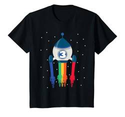 Kinder Ich Bin 3 Regenbogen-weltraumrakete 3. T-Shirt von Sohn Kinder Geburtstag Geschenk Jungen Mädchen