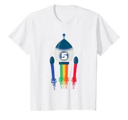 Kinder Ich Bin 5 Regenbogen-weltraumrakete 5. T-Shirt von Sohn Kinder Geburtstag Geschenk Jungen Mädchen