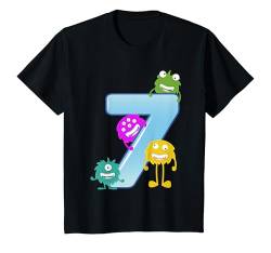 Kinder Little Monster 7. Geburtstag I'm 7 Kindergeburtstagsparty T-Shirt von Sohn Kinder Geburtstag Geschenk Jungen Mädchen