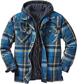Herren Fleece Thermohemd Warm Flanellhemd Holzfällerhemd Winter Innenfleece Jacke (Color : A, Size : 4XL) von Sohodoo