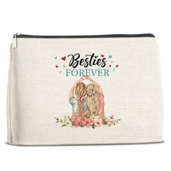 Bestie Gifts for Women, Friendship Gift for Women Her, Thank You Gift for Bestie Soul Sister Work Bestie Best Friends, Bestie Makeup Bag Bestie Forever Cosmetic Bag Makeup Pouch, Polychrome, 10 x 7 von Soiceu