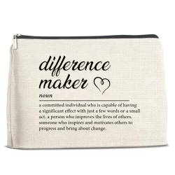 Difference Maker Make-up-Tasche, Kolleginnen Geschenke für Frauen, Dankeschön-Geschenk für Kollegen, Boss, Dame, Anführer, Mentor, Kollegen, Difference Maker Definition, Kosmetiktasche, von Soiceu