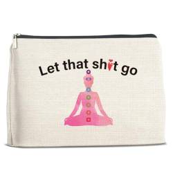 Geschenke für Yoga-Liebhaber, Frauen, Yoga-Make-up-Tasche, Yoga-Geschenke für Yoga-Liebhaber, Yoga-Mädchen, Kosmetiktasche, Make-up-Tasche, Polychrome, 10 x 7 inches von Soiceu