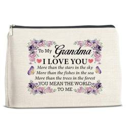 Kosmetiktasche mit Aufschrift "Best Grandma", Geschenk für Oma, Geburtstag, Weihnachten, Muttertag, für meine Oma, Kosmetiktasche, Make-up-Tasche, Polychrome, 10 x 7 inches von Soiceu