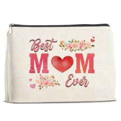 Kosmetiktasche mit Aufschrift "Best Mom Ever" für Mutter, Mutter, Mutter, Mama, Geschenk für Geburtstag, Weihnachten, Muttertag, beste Mutter Ever Kosmetiktasche, Make-up-Tasche, Polychrome, 10 x 7 von Soiceu