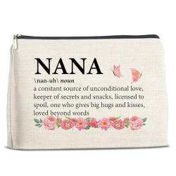 Make-up-Tasche mit Aufschrift "Best Nana" von Enkel, Enkelin, Oma, Geschenke für Oma, Geburtstag, Muttertag, Weihnachten, Nana-Definition, Kosmetiktasche, Polychrome, 10 x 7 inches von Soiceu