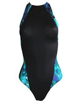Solar Schwimmanzug mit Rückenreißverschluss Dry Weave schwarz/grün, Gr. 40 von Solar