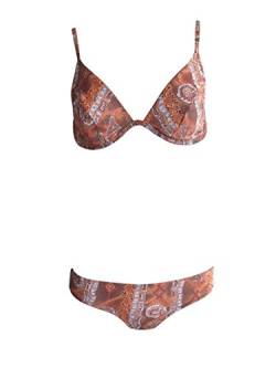 Solar Tan Thru Triangel-Bügel-Bikini braun/orange/Weiss, Gr. 46 B-Cup von Solar