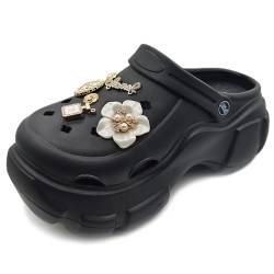 Solud Damen Plateau Clogs Klassisch Weich Garten rutschfest Hoch Plateau Clog Sandalen von Solaud